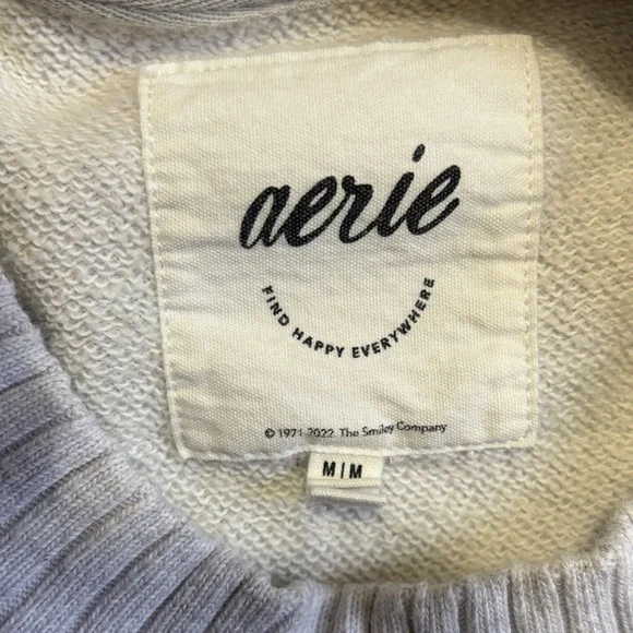 Aerie Gray Santa's BFF Crew Neck Sweater - Picture 3 of 6